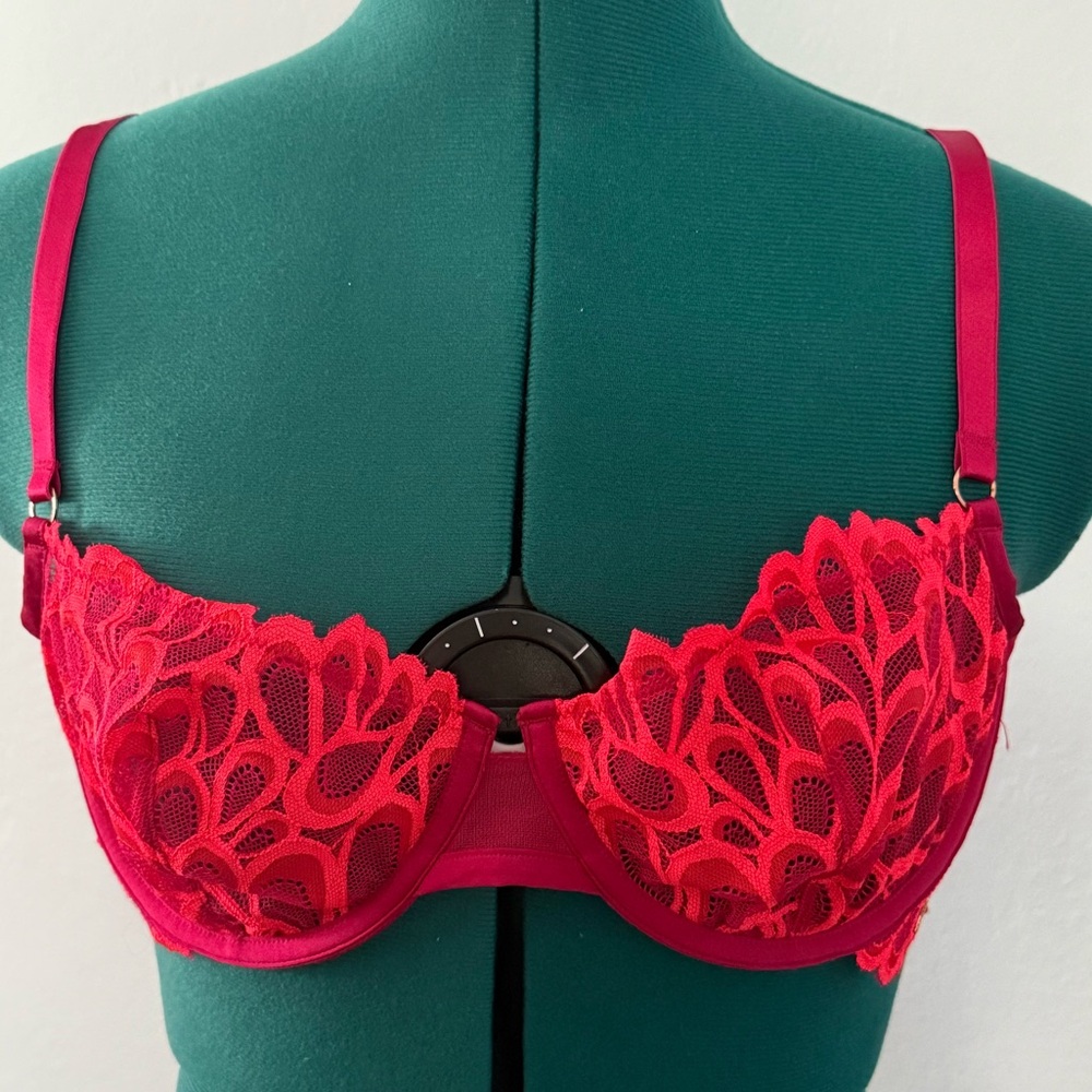 Savage X Not Sorry Fenty Red Lace balconette Bra